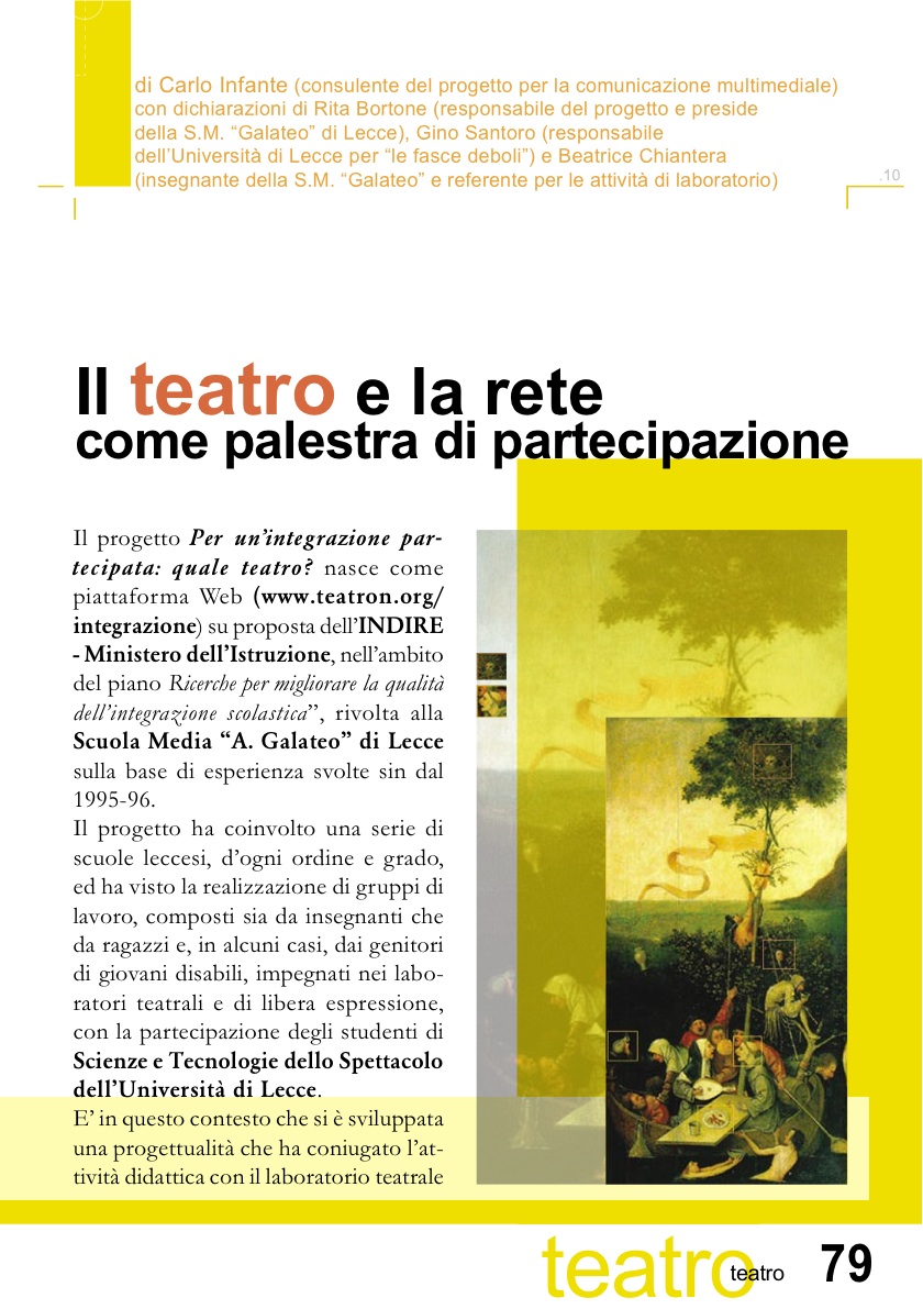 Il teatro e la rete come palestra di partecipazione